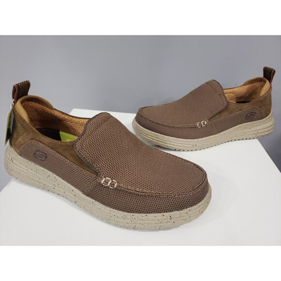 NEW Skechers Mens‎ Proven Renco Loafer SIZE 8 Slip On Brown Dress Shoe Casual - Picture 2 of 8
